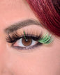 Strip lashes in style “Bobcat” | 20mm Mink Lashes | Green Glitter Lashes